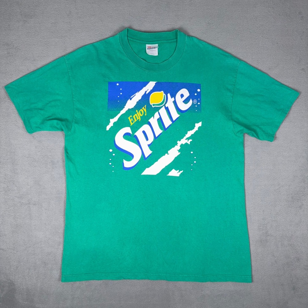 Vintage 90s Sprite T Shirt Mens XL Green Enjoy Sprite Soda‎ Promo Made in USA